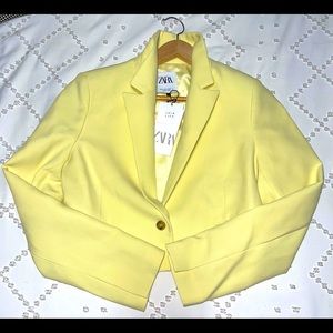 Cropped Blazer Light Lime Green, Zara